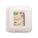 Fun® Biodegradable Moulded-Fibre Clamshell Box 9x9in [P:5pcsx1pkt]