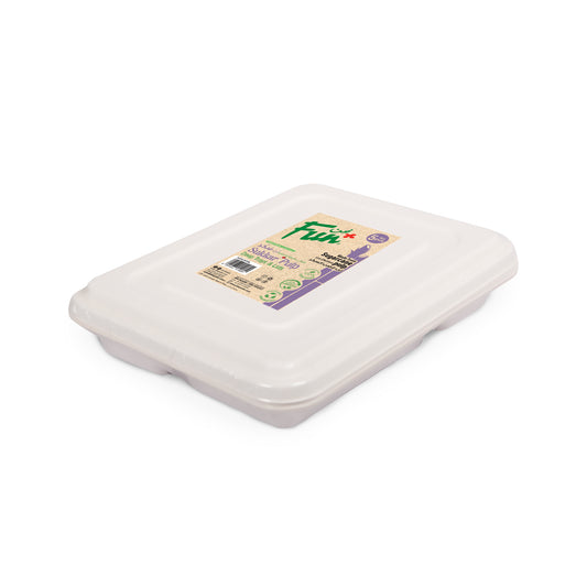 Fun® Sukkar Pulp Deep 5-Comp.Trays with Lids [5pcs x 1pkt]