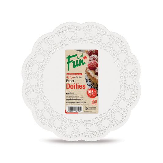 Fun® Paper Round White Doilies 10.5in [250pcs x 1pkt]