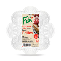 Fun Round White Paper Doilies Ø12in [250pcs x 1pkt]