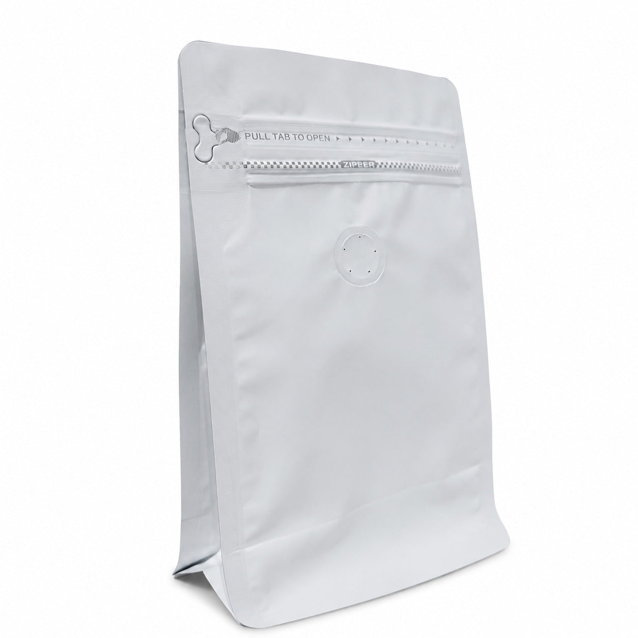 Fun White Stand-Up Coffee Bag with Valve and Zipper 250 ml [50pcs × 1bag]