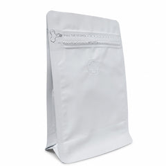 Fun White Stand-Up Coffee Bag with Valve and Zipper 250 ml [50pcs × 1bag]