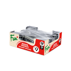 Fun Premium Plastic Silver Teaspoons 13cm [50pcs x 1pkt]