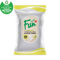 Fun Plastic White Forks 6.5in [50pcs x 1pkt] - CRP