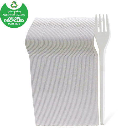 Fun Plastic White Forks 6.5in [50pcs x 1pkt] - CRP
