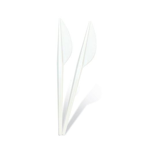 Fun® Plastic White Knives 6.5in [50pcs x 1pkt]
