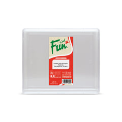 Fun Plastic Clear Rectangular Containers with Lids 1Kg [5pcs x 1pkt]