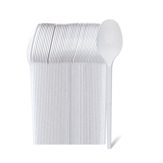 Fun® Plastic White Plastic Spoons 6.5in [50pcs x 1pkt]