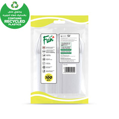 Fun Plastic White Teaspoons 5in [100pcs x 1pkt] - CRP