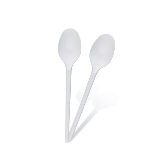 Fun® Plastic White Teaspoons 5in [100pcs x 1pkt]