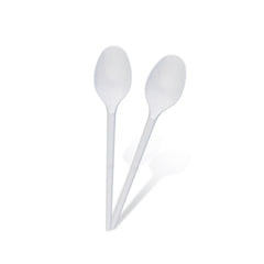 Fun® Plastic White Teaspoons 5in [100pcs x 1pkt]