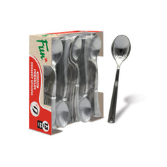 Fun Premium Plastic Silver Teaspoons 13cm [50pcs x 1pkt]