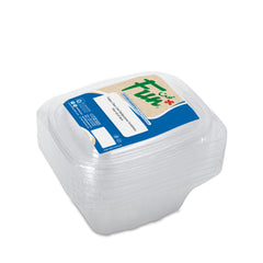 Fun Cold Multipurpose Clear Containers 16oz with Lids [5pcs x 1pkt]