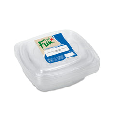 Fun Cold Multipurpose Clear Containers 24oz with Lids [5pcs x 1pkt]