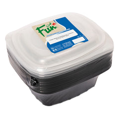 Fun® Hot Multipurpose Black Containers 32oz with Lids [10pcs x 1pkt]