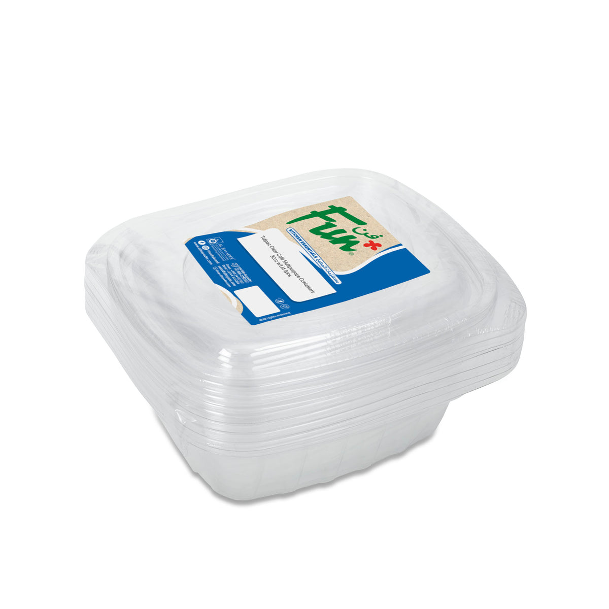 Fun Cold Multipurpose Clear Containers 32oz with Lids [5pcs x 1pkt]