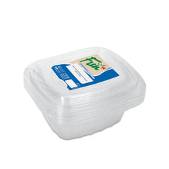 Fun Cold Multipurpose Clear Containers 32oz with Lids [5pcs x 1pkt]