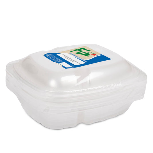 Fun® Hot Multipurpose  2-Comp. Clear Containers with Lids [5pcs x 1pkt]