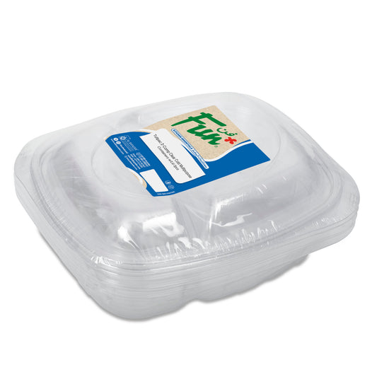 Fun® Cold Multipurpose 2-Comp. Clear Containers with Lids [5pcs x 1pkt]