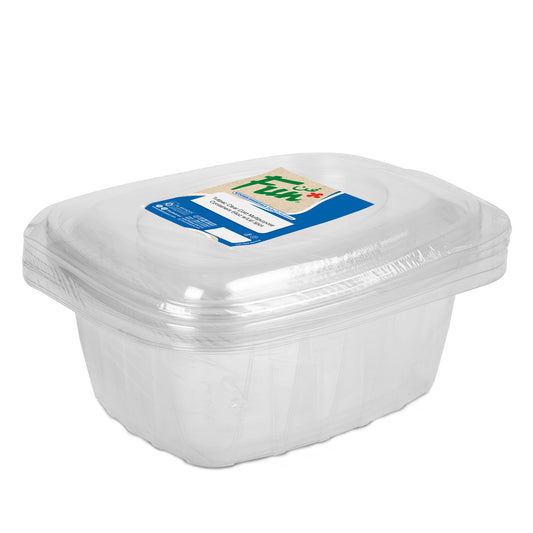 Fun® Cold Multipurpose Clear Containers 64oz with Lids [5pcs x 1pkt]