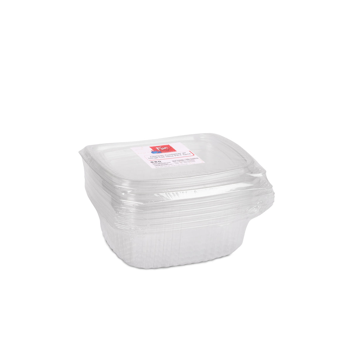 Fun Plastic Containers With Hinge Lids 16oz PET [5pcs x 1pkt]