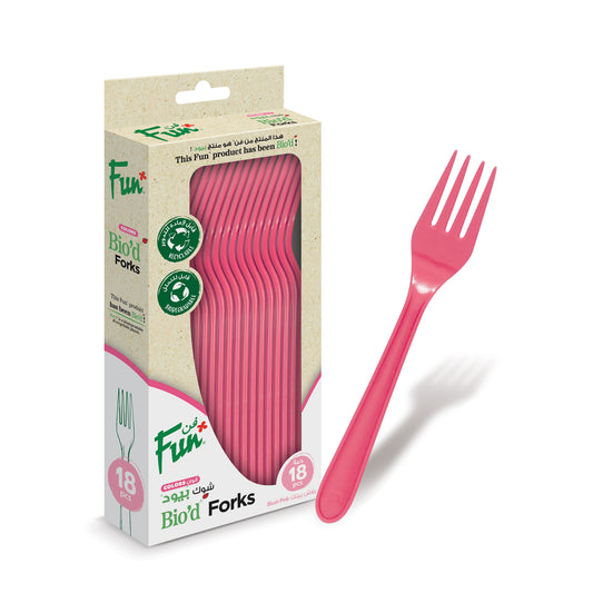 Fun® Bio'd Blush Pink Colors Forks 6.8in [18pcs x 1pkt]