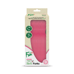 Fun Bio'd Blush Pink Forks 6.8in [18pcs x 1pkt]