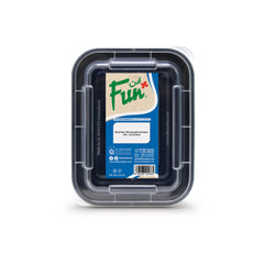 Fun Plastic Microwavable Rectangular Black Containers with Clear Lids 12oz [5pcs x 1pkt]