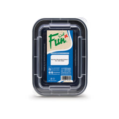 Fun Plastic Microwavable Rectangular Black Containers with Clear Lids 38oz [10pcs x 1pkt]