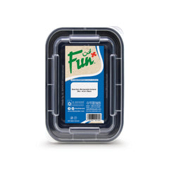 Fun Plastic Microwavable Rectangular Black Containers with Clear Lids 58oz [10pcs x 1pkt]