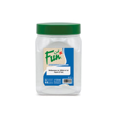 Fun® Multipurpose Square Jar 1000ml with Green Lids [1pc]