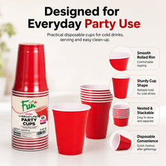 Fun Plastic Red Cups 16oz [25pcs x 1pkt] - CRP