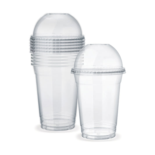 Fun® Plastic Clear Cup 16oz with lid [5pcs x 1pkt]