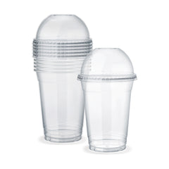 Fun® Plastic Clear Cup 16oz with lid [5pcs x 1pkt]