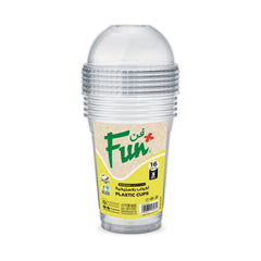 Fun® Plastic Clear Cup 16oz with lid [5pcs x 1pkt]