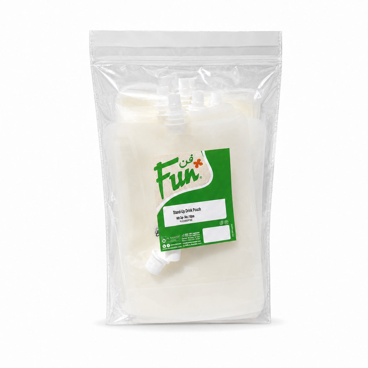 Fun Stand-Up Drink Pouch with Cap 500mL [10pcs x 1bag]