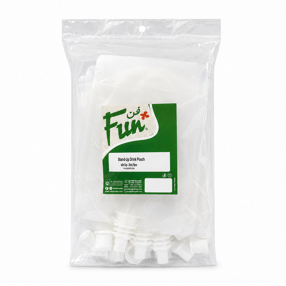 Fun Stand-Up Drink Pouch with Cap 300mL [10pcs x 1bag]