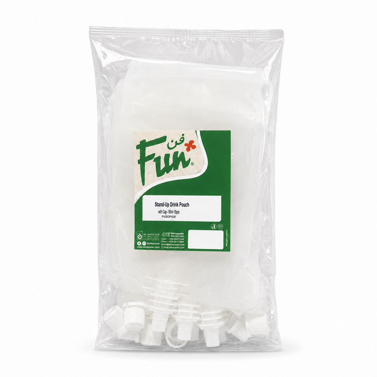 Fun Stand-Up Drink Pouch with Cap 300mL [10pcs x 1bag]