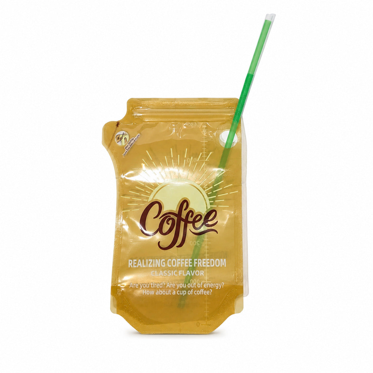 Fun Stand-Up Drink Pouch with Straw 12x20+4cm [10pcs x 1bag]