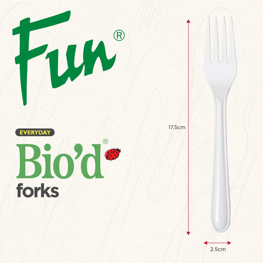 Fun Biod White Forks 6.8in [18pcs x 1pkt] - CRP