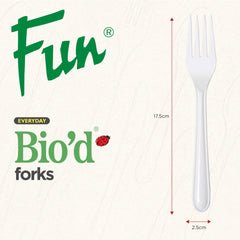 Fun Biod White Forks 6.8in [18pcs x 1pkt] - CRP