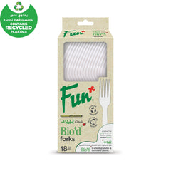 Fun Biod White Forks 6.8in [18pcs x 1pkt] - CRP