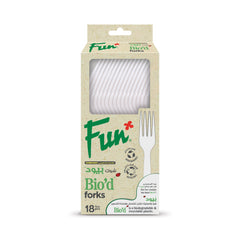 Fun Bio'd White Forks 6.8in [18pcs x 1pkt]