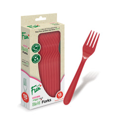 Fun Bio'd Ruby Red Forks 6.8in [18pcs x 1pkt]