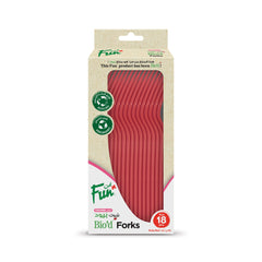 Fun Bio'd Ruby Red Forks 6.8in [18pcs x 1pkt]