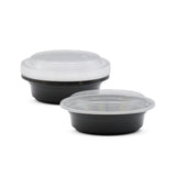 Fun® Bio'd Black Round Container with Clear Lid 16oz [4pcs x 1pkt]