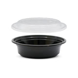 Fun® Bio'd Black Round Container with Clear Lid 16oz [4pcs x 1pkt]