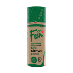 Fun Gaïa Straight Natural Brown Straws 8x197mm [30pcs x 1pkt]