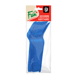 Fun® Heavy-Duty Plastic Fork - Dark Blue pack of 12