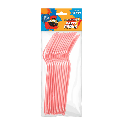 Fun® Heavy-Duty Dark Pink Plastic Forks [12pcs x 1pkt]